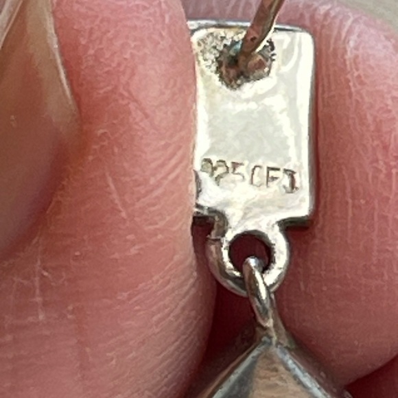 Vintage 925 marcasite & abalone earrings - Picture 3 of 5